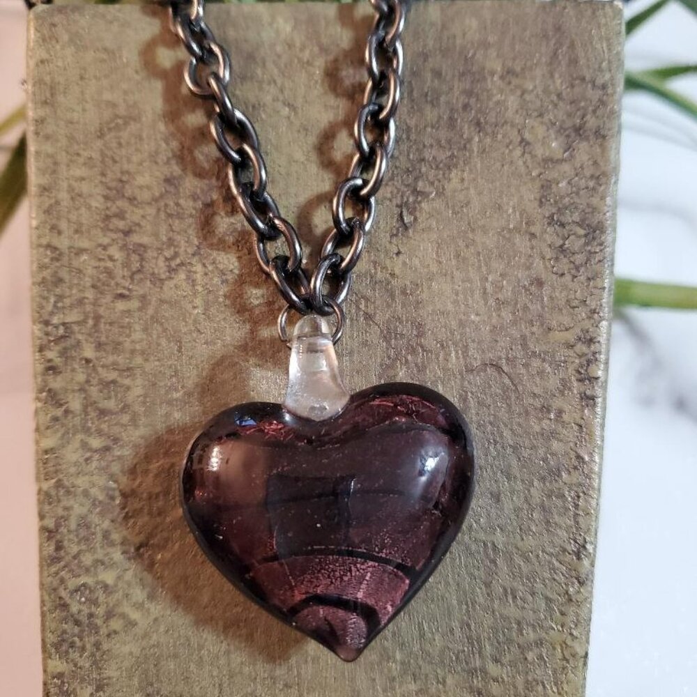 Multi Strand Purple Heart Necklace